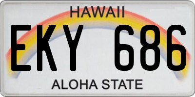 HI license plate EKY686