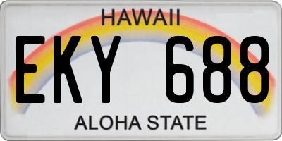 HI license plate EKY688