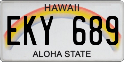 HI license plate EKY689