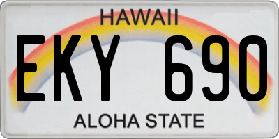 HI license plate EKY690