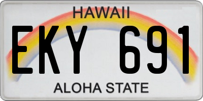 HI license plate EKY691