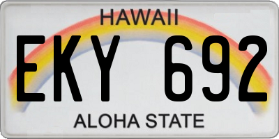 HI license plate EKY692