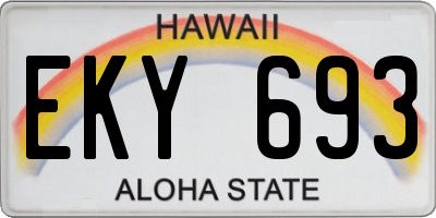 HI license plate EKY693