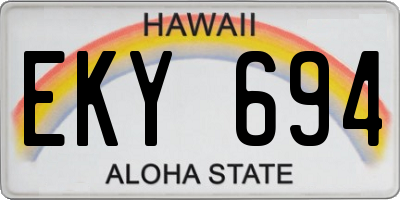 HI license plate EKY694