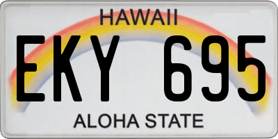 HI license plate EKY695
