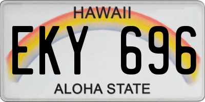 HI license plate EKY696