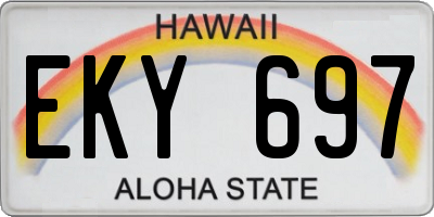 HI license plate EKY697