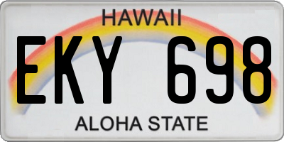 HI license plate EKY698