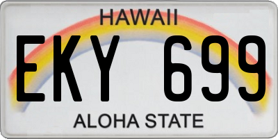 HI license plate EKY699