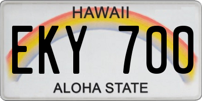 HI license plate EKY700