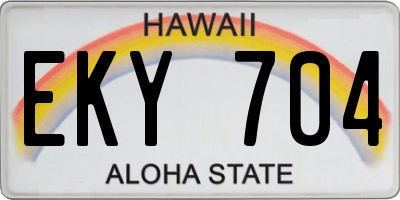 HI license plate EKY704