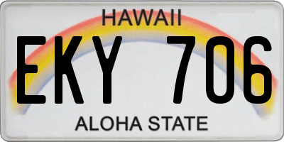 HI license plate EKY706