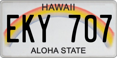 HI license plate EKY707