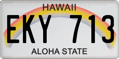 HI license plate EKY713
