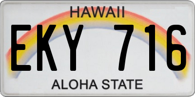 HI license plate EKY716