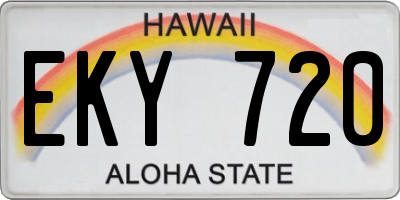 HI license plate EKY720