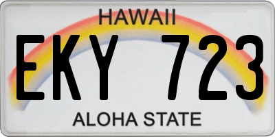 HI license plate EKY723