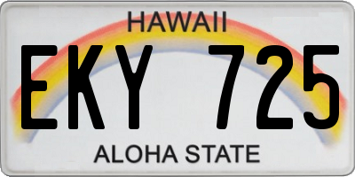 HI license plate EKY725
