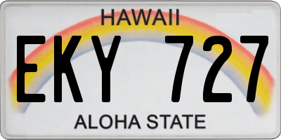 HI license plate EKY727