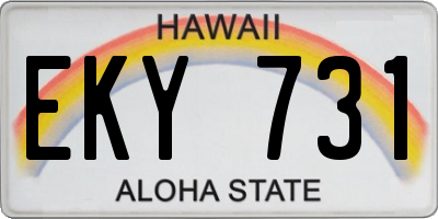 HI license plate EKY731