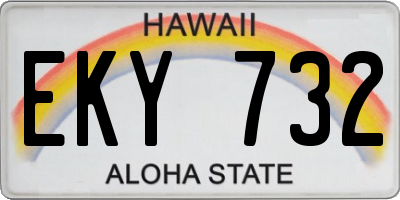 HI license plate EKY732