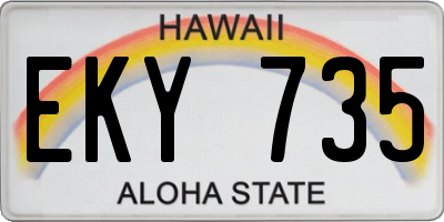 HI license plate EKY735