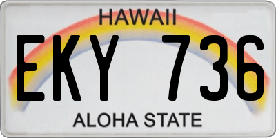 HI license plate EKY736