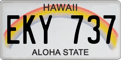 HI license plate EKY737