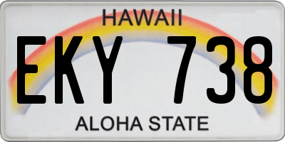 HI license plate EKY738