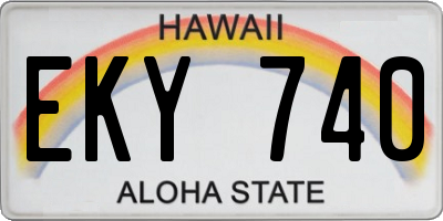 HI license plate EKY740