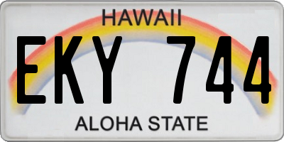 HI license plate EKY744