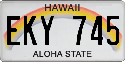 HI license plate EKY745
