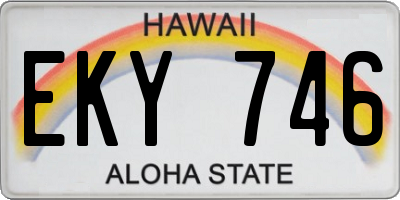 HI license plate EKY746