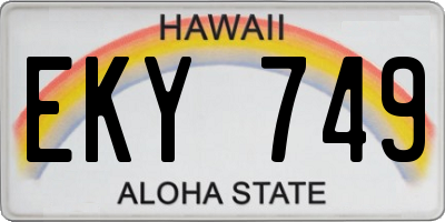 HI license plate EKY749