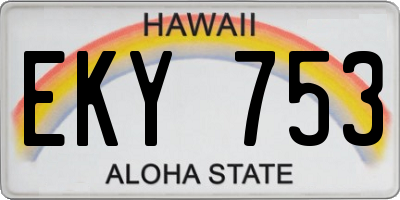 HI license plate EKY753
