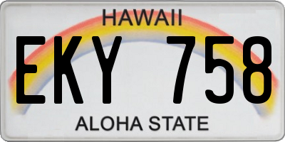 HI license plate EKY758