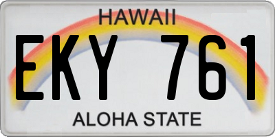 HI license plate EKY761
