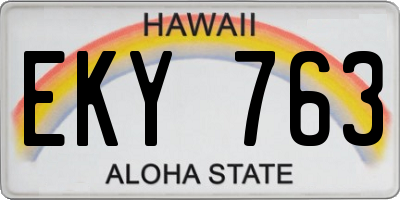 HI license plate EKY763