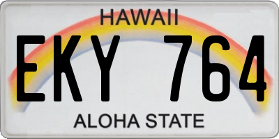 HI license plate EKY764