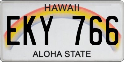 HI license plate EKY766