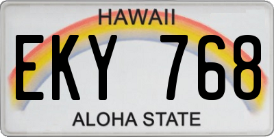 HI license plate EKY768