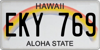 HI license plate EKY769