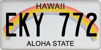 HI license plate EKY772