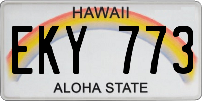 HI license plate EKY773