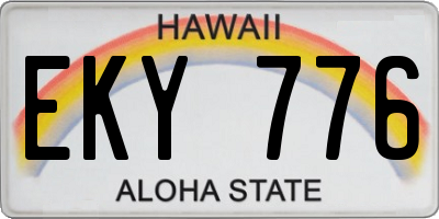 HI license plate EKY776