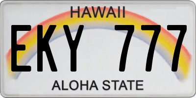 HI license plate EKY777