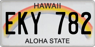 HI license plate EKY782