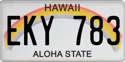 HI license plate EKY783