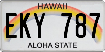 HI license plate EKY787