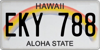 HI license plate EKY788